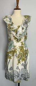 Anthropologie Rare Vintage Seahorse Fish Ruffle Dress 4 $289 Leifsdottir silk - Picture 1 of 12