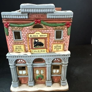 Lefton Colonial Black Sheep Tavern Cottage House Xmas Light Up Village 1993 - Picture 1 of 6