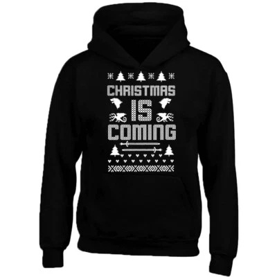 CHRISTMAS Is Coming UNISEX HOODIE Sweatshirt Ugly Christmas Game of Thrones - Image 1 of 2