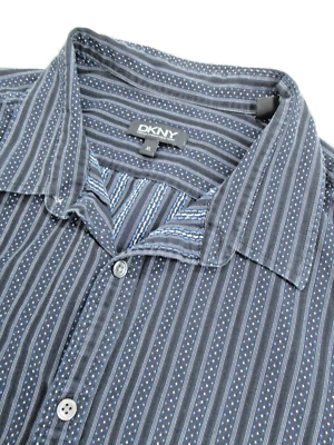 DKNY Shirt Men's Size XL Long Sleeves Button Down Collared Striped Blue Preppy - Image 1 of 4