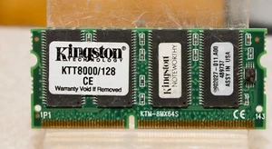 Vintage PC100 SODIMM 128 MB modulo memoria laptop Kingston 144 pin - Foto 1 di 8