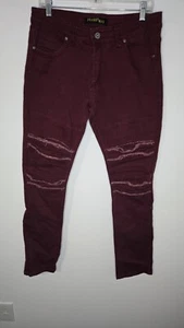 FRANKY MAX Mens 32 X 31 Red Distressed Denim Jeans Pants - Picture 1 of 9