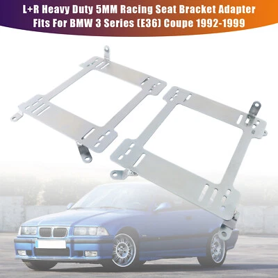 L+R Heavy Duty 5MM Racing Seat Bracket Adapter For BMW 3 Series(E36) Coupe 92-99 Foto 1 de 4