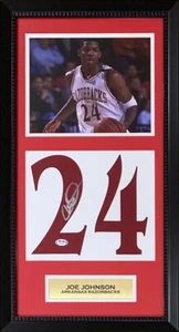 Joe Johnson Autographed Arkansas Signed Basketball Jersey Number 14x26 Frame PSA - Picture 1 of 3