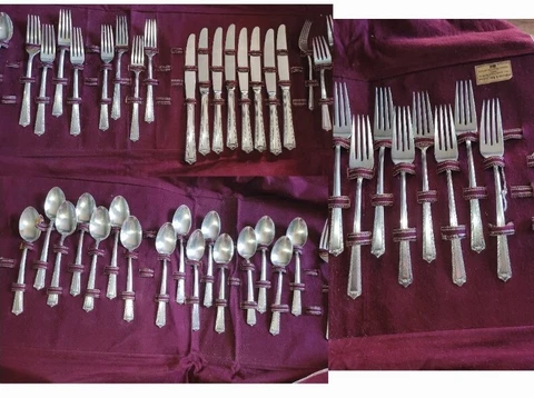 Vtg 1947 Processional by Fine Arts Intl Sterling Silver Flatware 8 Settings Cover