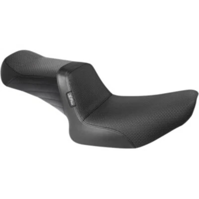 Le Pera Black Basket Weave Tailwhip 2 Up Foam Seat Harley Super Glide FXR 82-00 - Image 1 of 2