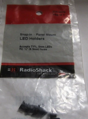 RadioShack Snap-In Panel-Mount LED Holders 276-0079 New And Sealed - Image 1 of 2