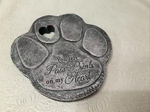Mainstays Memorial Dog Stone "You left Paw Prints on my Heart"NEW - Picture 1 of 1
