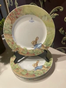 SET/4 ZRIKE BEATRICE POTTER PETER RABBIT GREEN MEADOW DINNER PLATES 10 3/4" New - Picture 1 of 3