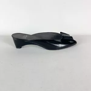 Stuart Weitzman NWOB Women's Black Patent Leather Bow Accents Mules Size 9 - Picture 1 of 11