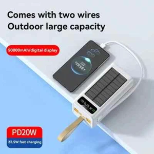 50000mAh Large Capacity Power Bank Fast Charging Solar External Battery Travel - Picture 1 of 26