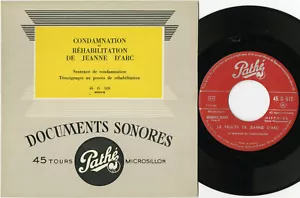 "CONDAMNATION et RÉHABILITATION de JEANNE D'ARC" EP 45tours origin. français NM - Imagen 1 de 2