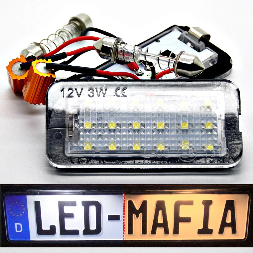 2x Fits for Fiat 500 500c Cabriolet LED Number Plate Light Module Plug -and-play - image 1 of 1