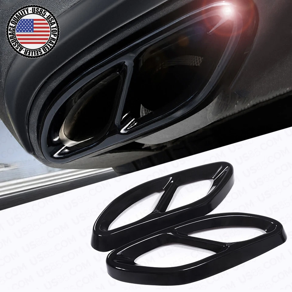 AMG Style Quad Exhaust Tips Tailpipe Cover Trim For A C E Class GLC CLA GLS GLE - Image 1 of 4
