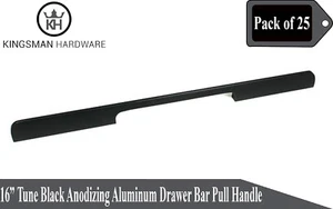 Juego de 25 - 16' Tune serie anodizante aluminio negro mango de extracción de barra de gabinete - Imagen 1 de 1