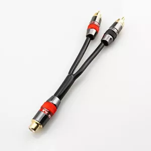 Adaptador de cable conector de audio hifi enchufe y divisor de 1 pie RCA hembra a 2 RCA macho enchufe en Y - Imagen 1 de 6
