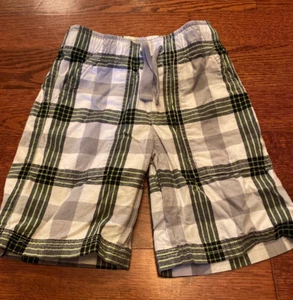 Gymboree Boy's Shorts Size 4 Gray Green Plaid 100% Cotton - Picture 1 of 8