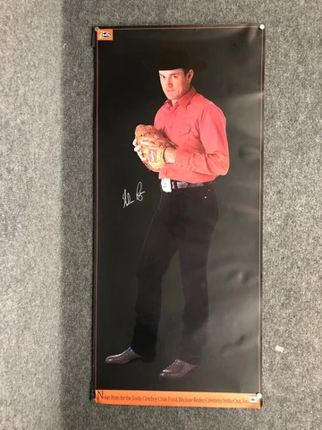 Vintage Nolan Ryan Justin Boot Company Advertising Poster 37” X 16 1/2” Cover