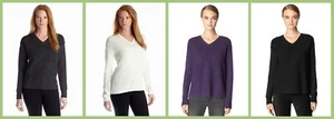 Calvin Klein Jeans ~ Textured Lurex Women's V-Neck Sweater $80 NWT - Picture 1 of 5