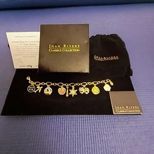 Joan Rivers Limited Edition MY FAVORITE THINGS 9 Charm Gold Tone Bracelet 7.5" - Picture 1 of 3