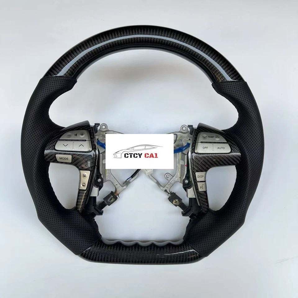 Volante de fibra de carbono personalizado para Toyota 6ta generación Camry Highlander 2007-2011 Foto 1 de 4