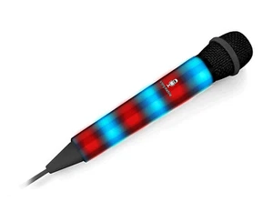 Singing Machine Wired Microphone with LED Flashing Lights & 3 Metre Cord - Black - Picture 1 of 2