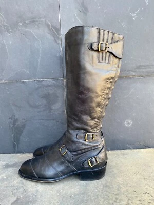 Belstaff Trailmaster Botas Altas de Cuero Marrón Rider Italia Motociclista - EU 37 | US 7 Foto 1 de 4