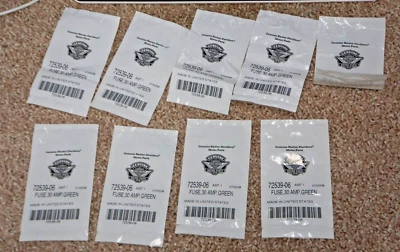 LOTE (9) Harley Davidson 30 AMP Mini Fusible 06-20 Touring y V-Rod Cantidad 8 P/N 72539-06 Foto 1 de 3