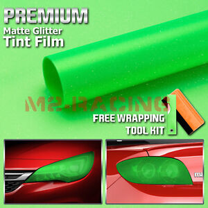 12"x60" Matte Glitter Green Tint Headlight Taillight Fog Light Vinyl Film