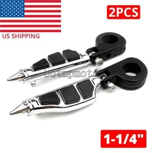 1-1/4"  Crash Bar Highway Foot Pegs For Harley Heritage Softail Classic FLSTC - Picture 1 of 5