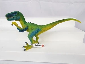 Neu mit Etikett grün blau SCHLEICH Spielzeug Figur Dinosaurier Velociraptor 14585 - Bild 1 von 4