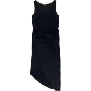 INC International Concepts Maxi Dress Womens Petite PP Deep Black Asymmetrical - Picture 1 of 5