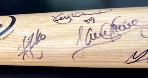 Signed Rawlings Big Baseball Bat 6 Signatures W/Sandy Alomar, Kent, Kenny Lofton - Picture 1 of 6