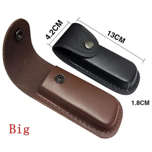 Leather Sheath For Folding Tools Pocket Knife Pouch with Belt loop Case New * - Picture 1 of 15