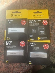 INTENSO Ultra Line Super Speed USB Stick 256GB job lot of x 3 + x 1 28gb - Photo 1/1