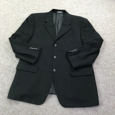 Blazer masculino Arnold Brant 44R preto 100% cashmere casaco esportivo ventilação com 3 botões - Imagem 1 de 4