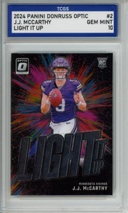 2024 PANINI DONRUSS OPTIC LIGHT IT UP #2 J.J. MCCARTHY ROOKIE RC TCGS GEM MT 10 - Picture 1 of 2