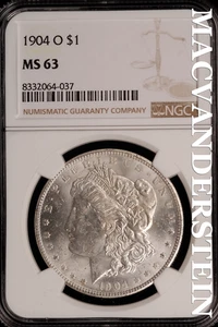 1904-O Morgan Dollar - NGC MS 63 - Brilliant Uncirculated Lustrous #SLi291 - Picture 1 of 2