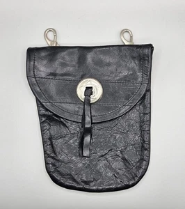 Echtleder schwarz Clip On / Snap On Motorrad Tragetasche 8" tief - Bild 1 von 6