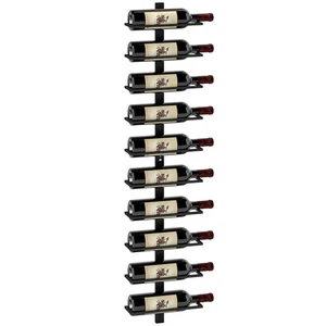 HOMCOM Wall-Mount Wine Rack for 10 Bottles, Black , Refurbished - Picture 1 of 11