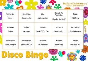 Fun Music Game Disco Bingo - 1960’s Theme 25 Tickets - Picture 1 of 3