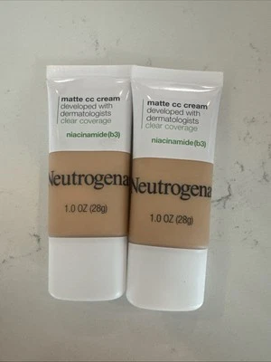 LOT OF 2 Neutrogena Clear Coverage Flawless Matte CC Cream, Porcelain 2.0  1 oz - Image 1 of 2