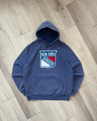 Chaqueta Roja Marca New York Rangers NHL Para Hombre Azul Desteñido Sudadera con Capucha - Talla XXL / 2XL Foto 1 de 4