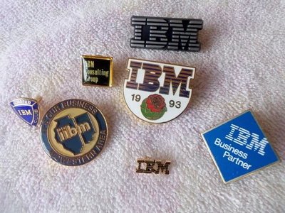 IBM Computer Vintage Pin Badges Lot of SEVEN - Image 1 of 4