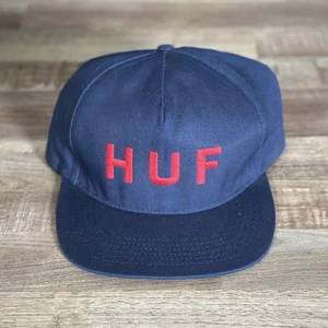 Huf Classic Spell Out Snapback Red And Navy Blue One Size - Picture 1 of 7