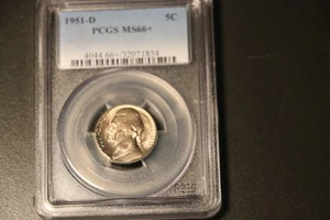 1951-D 5C Jefferson Nickel PCGS MS66 Gem Brilliant POP 30/25 - Picture 1 of 2