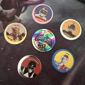 Set Of Vintage Power Rangers Pogs & 1994 Mcdonalds Saban Power Disk Slammer - Picture 1 of 14