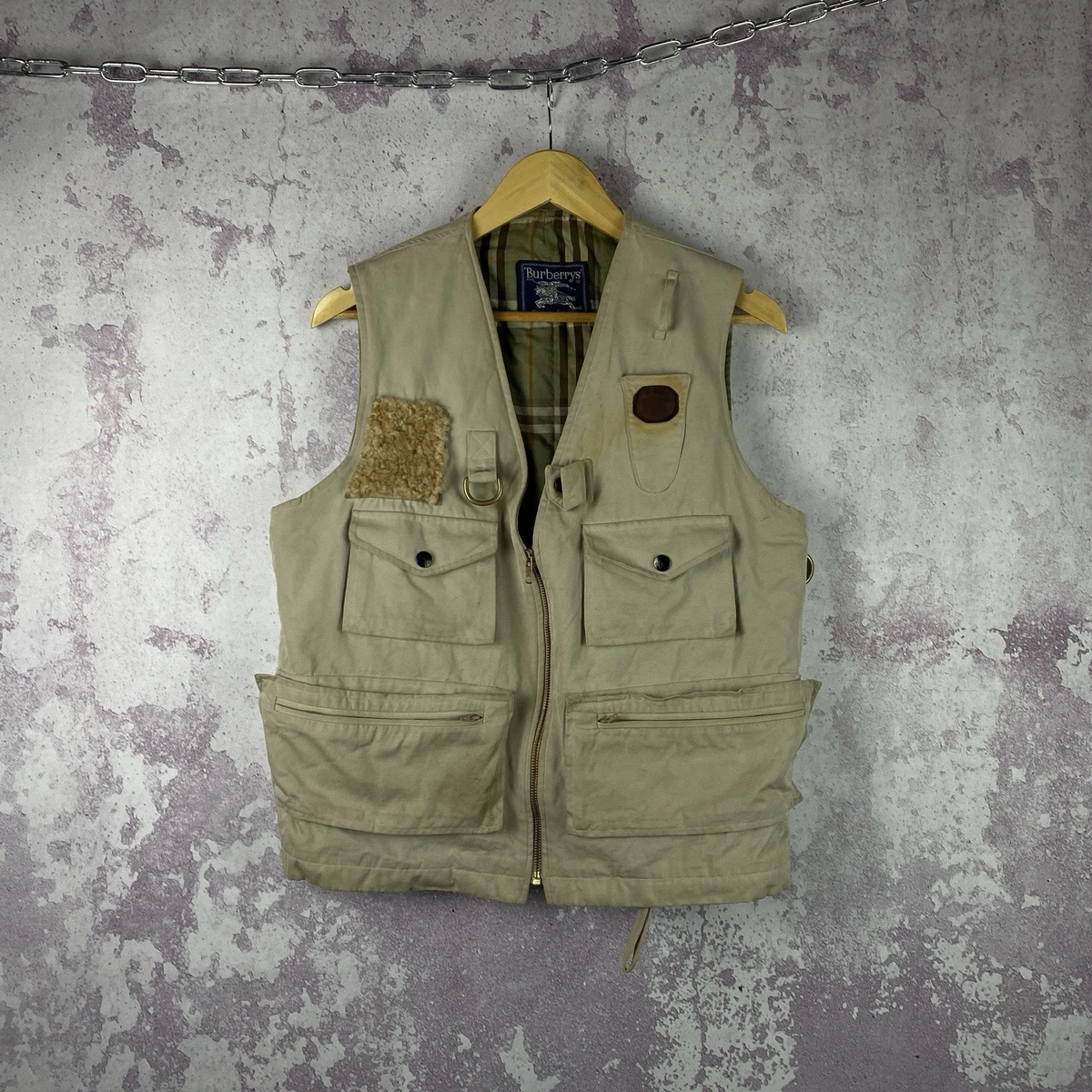 Vintage Burberrys Vest Luxury London Men's Rare 90s Streetwear