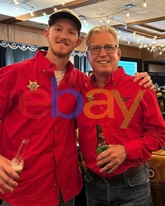 Dustin Wolf & Mike Vernon Posing Calgary Flames 8x10 NHL Hockey Photo - Picture 1 of 1
