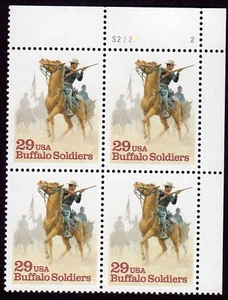 Scott #2818 Buffalo Soldiers Plate Block of 4 Stamps - MNH - Picture 1 of 1